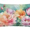 Edge Collections - 12" x 16" - Multicolor - Indiana Peonies Decorative Throw Pillow - 1 Piece